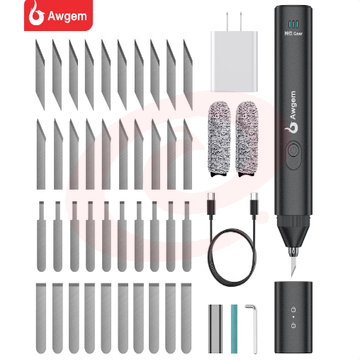 AWGEM手持超声波切割刀大功率工业塑料亚克力橡胶DIY高频震动切割工具 【KE1 切割打磨二合一】+40刀片+打磨头*1+40W充电器