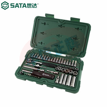 世达(SATA)工具快修店棘轮套筒扳手汽修汽保工具箱套装52件套筒组套09002