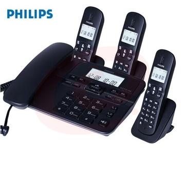 飞利浦DCTG188数字无绳电话机办公家用座机电话子母机免提通话/一键拨号/DCTG188一拖一（黑色）