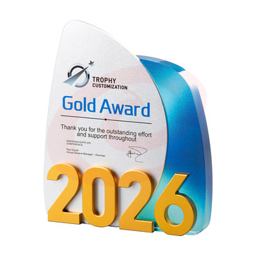 新款创意高档大气水晶奖杯定制定做优秀员工周年高端金属奖牌订制