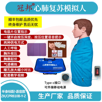 半身身心肺复苏模拟人标配-语音款/按压深度及位置（赠数据线）