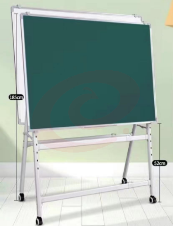写字板 支架式移动黑板 儿童家用支架式看板 带轮会议办公加厚黑板挂式教学培训开会可擦磁性白板 A型斜放式支架+双面白绿板120*200CM