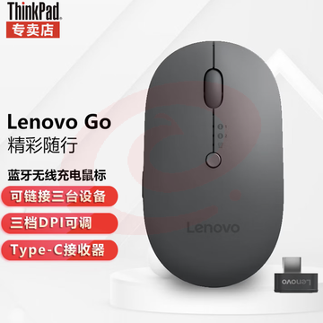 联想Lenovo Go无线鼠标 充电USB-C接口鼠标 人体工学 蓝牙无线充电USB-C接口